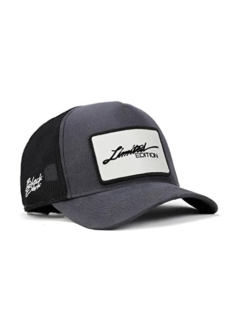 BlackBörk Limited Edition Logolu Antrasit-Siyah Trucker Şapka