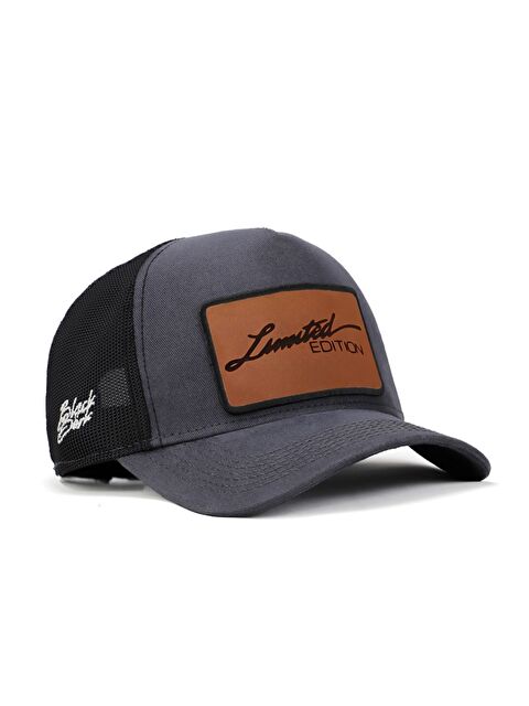 BlackBörk Limited Edition Logolu Antrasit-Siyah Trucker Şapka