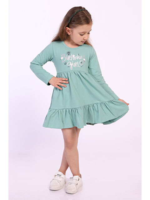 Toontoykids Kız Çocuk Birthday Girl Baskılı Elbise