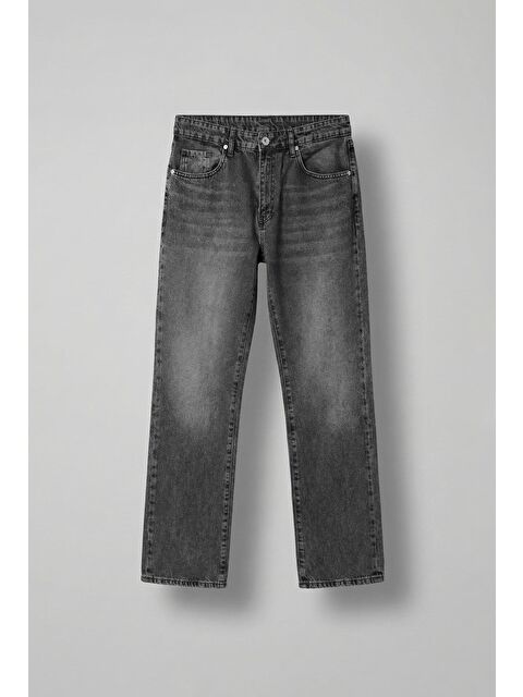 Abluka Online Erkek Yıkamalı Baggy Fit Jean Pantolon Gri - S000481842-20600