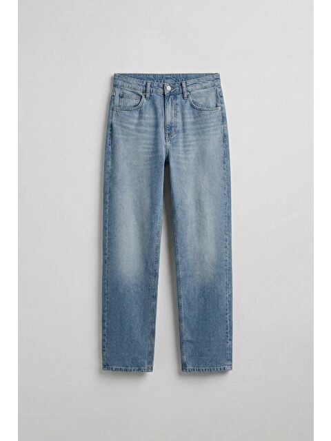 Abluka Online Erkek Yıkamalı Baggy Fit Jean Açık Mavi - S000495434-17437