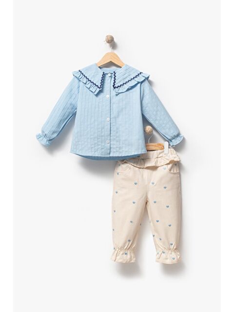 Jikko Baby Su Taşı Yaka Detaylı Kız Bebek Alt Üst Takım 9092