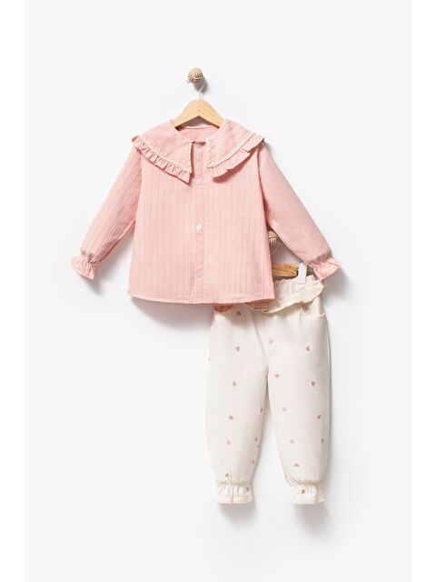 Jikko Baby Su Taşı Yaka Detaylı Kız Bebek Alt Üst Takım 9092