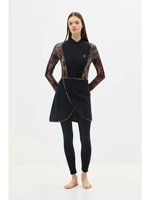 C&City Etekli Taytlı Tam Kapalı Tesettür Mayo C13059 Leopar - S000215963-37322