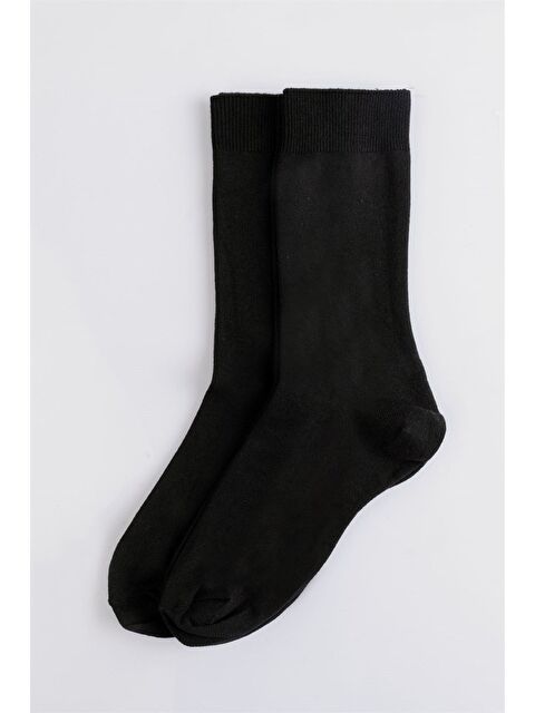 TUDORS 2'lİ Düz Siyah Erkek Çorap - S000316137-19351
