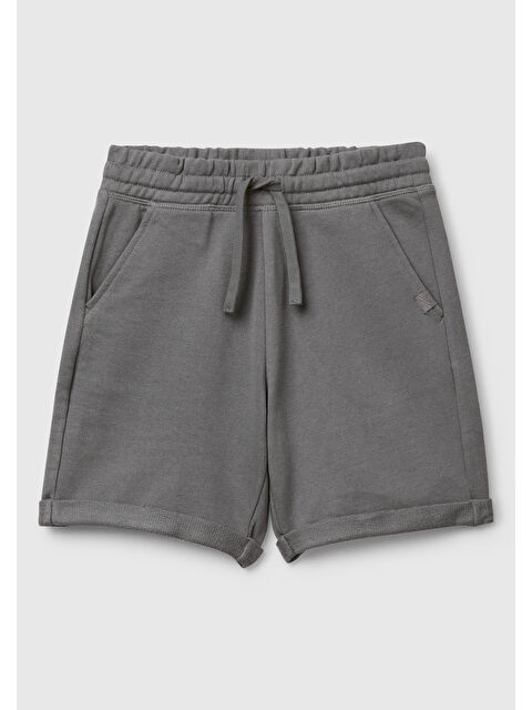 United Colors Of Benetton Erkek Çocuk Antrasit Logolu Sweat Şort - S000364828-29666