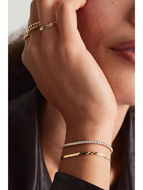 New Obsessions Elliot Kare Taşlı Klasik Suyolu Bileklik- 3mm taşlı - S000446751-20076