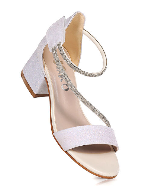 Kiko Kids Pisar Kum Simli Günlük Kız Çocuk 4 Cm Topuklu Sandalet Abiye Ayakkabı - S000291776-17219