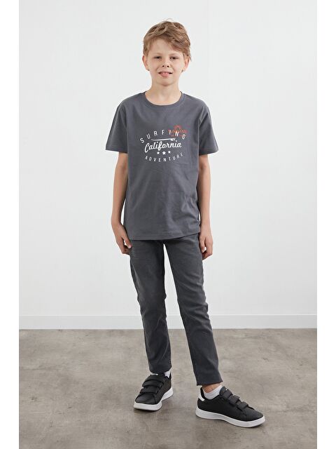 Fullamoda %100 Pamuk Önü Ve Arkası Yazı Baskılı Erkek Çocuk Tişört - S000404085-29666