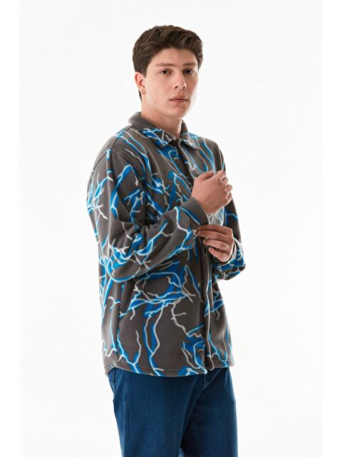 Fullamoda Desenli Düğmeli Polar Gömlek - S000326444-33408