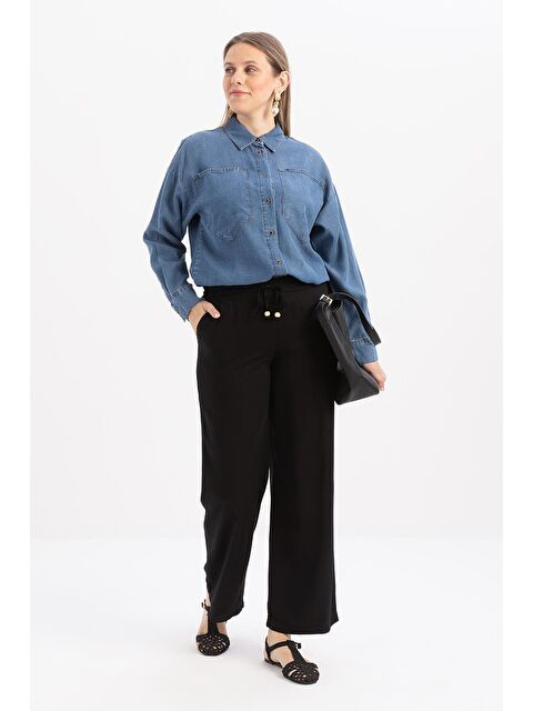 ALLDAY Siyah-Beli Lastikli Pantolon - S000501679-19351