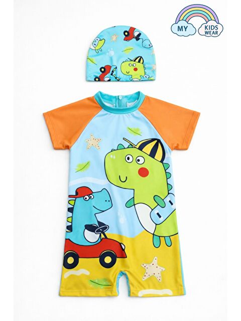 My Kids Wear Erkek Çocuk Boneli Fermuarlı Çocuk Plaj Mayosu 2-8 Yaş 12556 - S000511453-37396