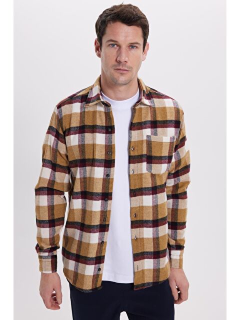 TUDORS Erkek Regular Fit Rahat Kesim Kışlık Kareli Oduncu Gömlek - S000519180-19928