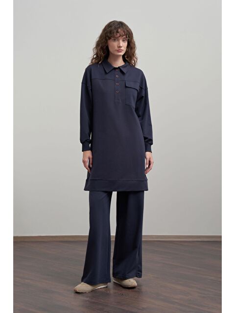 ALLDAY Lacivert-Pamuklu Cep Detaylı Tunik - S000505476-21164
