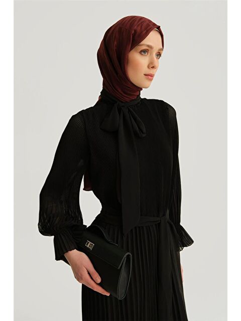 ARMİNE Piliseli Elbise 25Yd4235 Siyah - S000397549-19351