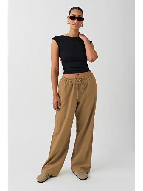 Madmext Camel Elastik Belli Bol Kesim Pantolon Mg2020 - S000162582-4557