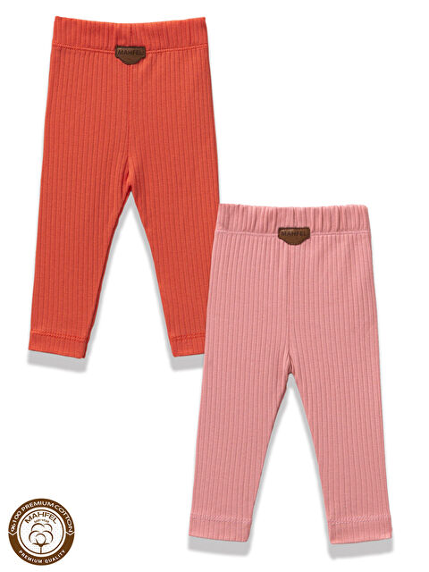 Mahfel 2 li Pembe Kiremit  Renkli Bebek Çocuk Tayt - S000354618-20024