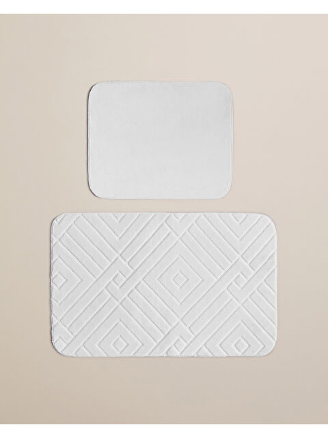 English Home Twillow Banyo Paspası Seti 60x100 cm + 50x60 cm Açık Gri - S000447705-17308