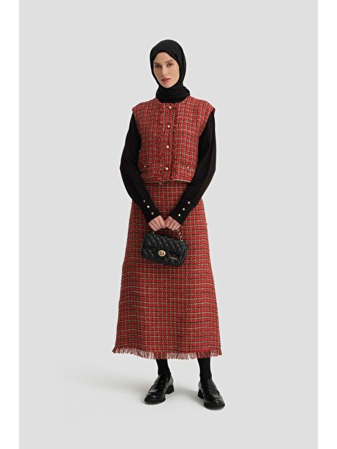 ARMİNE Tüvit Yelek 24K4206 Kırmızı - S000489804-20045