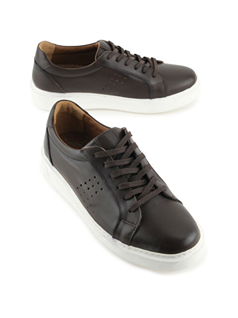 Al-Me Erkek İç Dış Hakiki Deri Ortopedik Rahat Taban Bağcıklı Ayarlanabilir Günlük Spor Ayakkabı - S000366151-19413