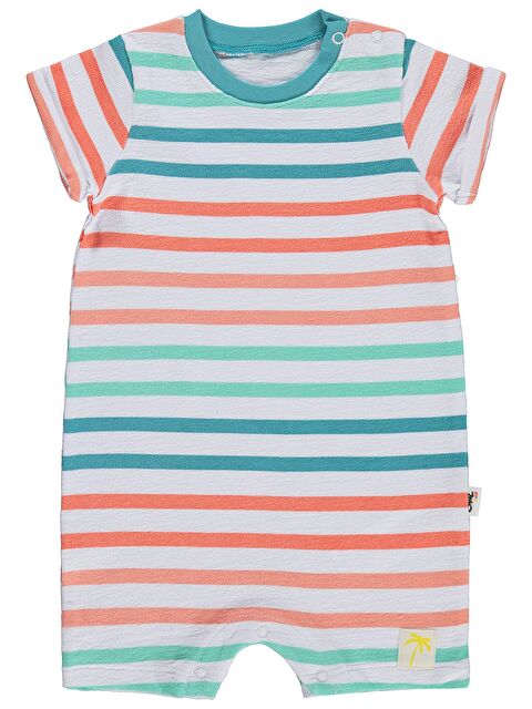 Civil Baby Çizgili 6-18 Ay Tulum - Beyaz