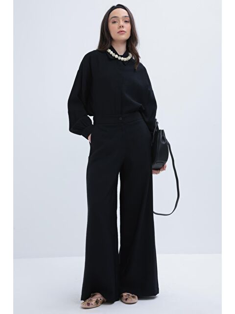 ALLDAY Siyah-Geniş Paça Pantolon - S000501537-19351