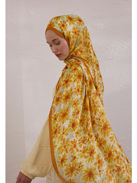 Fresh Scarfs Sunflower Desen Rami Şal Işığı - S000420286-29736