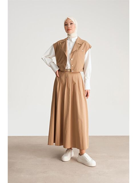 ARMİNE Kısa Yelek 24Y4901 Camel - S000489809-4557