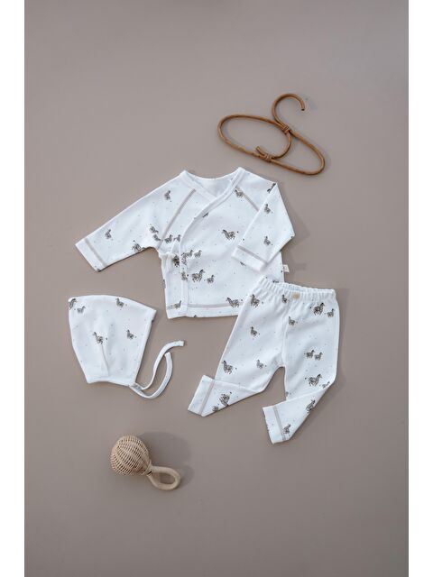 Oh La La Koala For Little Ones Zebra Baskılı Pure Hug Serisi Kruvaze 3'lü Takım - S000504756-20063