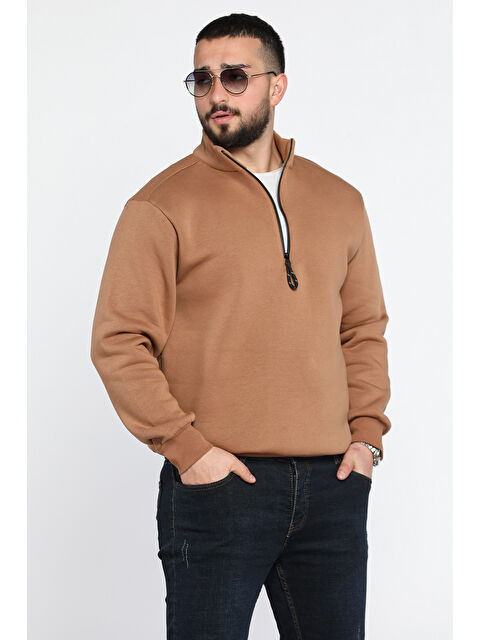 Mishar İtalia Erkek Yarım Balıkçı Yaka Şardonlu Fermuarlı Sweatshirt - S000326455-18657