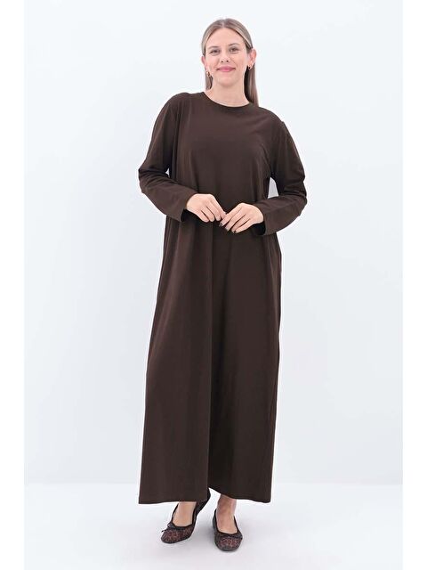 ALLDAY Kahve-Uzun Kollu İçlik Elbise - S000220319-19413