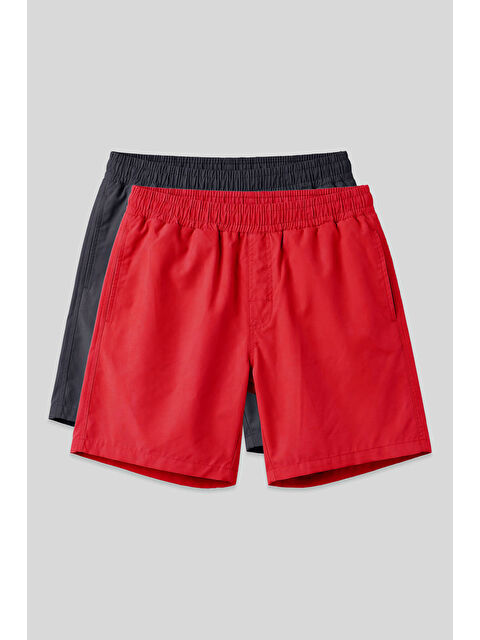 Tommylife Standart Fit Basic 2'li Paket Erkek Deniz Şortu - 81237 - S000518009-5441
