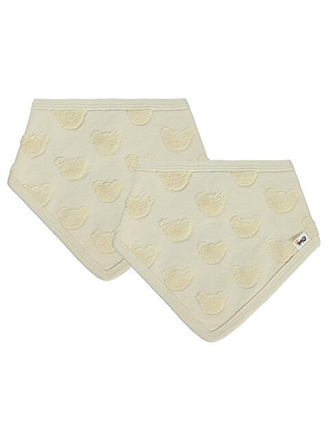 Civil Baby Kabartmalı Ayıcık Baskılı Mama Önlüğü - Bej Standart