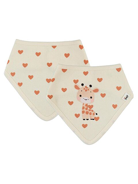 Civil Baby Kalp Zürafa Mama Önlüğü - Fil Dişi Standart