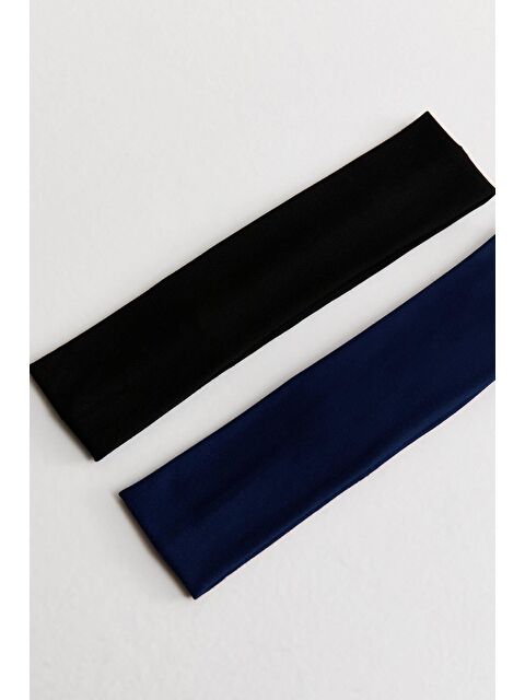 New Obsessions 2 Adet Siyah- Lacivert Elastan Jersey Saç bandı