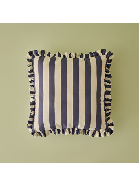 Bella Maison %100 Pamuk Line Fırfırlı Kırlent Kılıfı Mavi (43x43 cm) - S000366185-17234