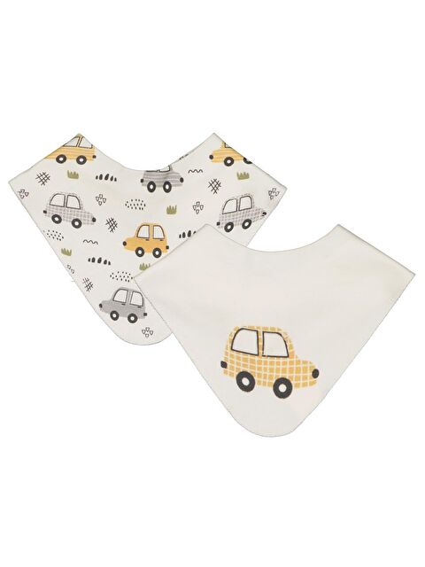 Civil Baby Araba Baskılı Mama Önlüğü - Ekru Standart - S000504326-19965