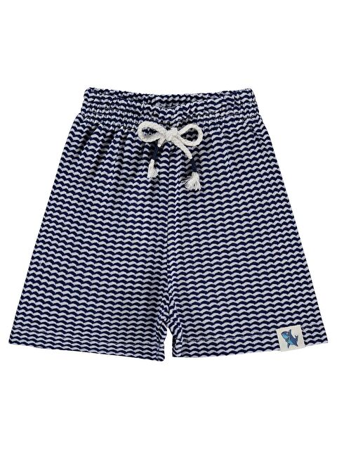 Civil Boys Yatay Dalgalı Çizgili 2-5 Yaş Şort - Lacivert