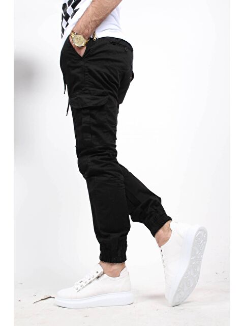 Oksit 1569 Beli ve Paçası Lastikli Likralı Erkek Kargo Pantolon - S000124637-19351