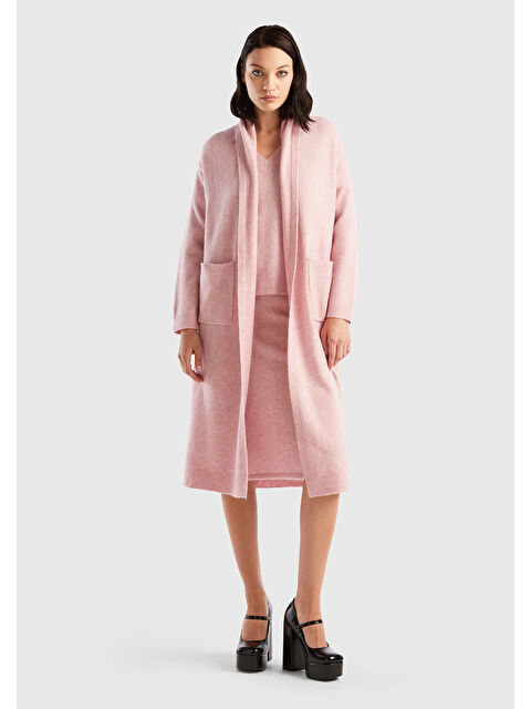 United Colors Of Benetton Kadın Gül Kurusu Uzun Hırka - S000279198-20022