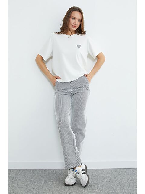 Fullamoda Çizgili Bisiklet Yaka Cepli 2 Li Takım - S000529610-20600