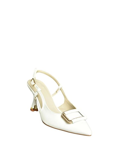 Fox Shoes Beyaz Kadın Topuklu Ayakkabı U6760668 - S000401065-20063