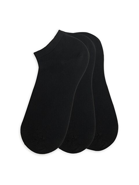 TUDORS 3'lü Düz Kısa Siyah Erkek Çorap - S000316158-19351