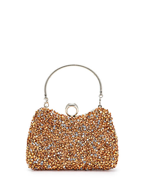 Minebag Yüzük Detaylı Taşlı Amanda Abiye El Çantası Rose - S000530975-20009