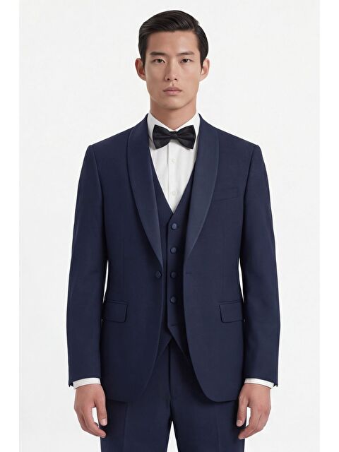 Sabri Özel Lacivert Vest Suit - S000523924-21164