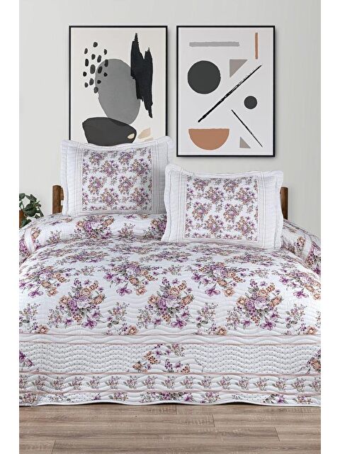 Çeyiz Diyarı Azura Baskılı Kapitoneli Çift Kişilik Yatak Örtüsü - S000493234-23173