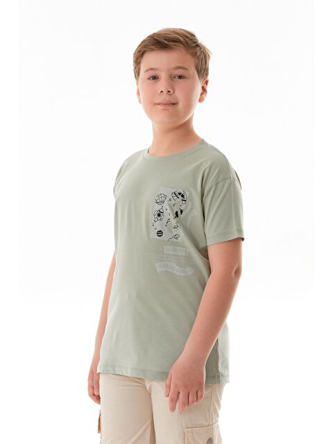 Fullamoda %100 Pamuk Uzay Baskılı Erkek Çocuk Tişört - S000381166-20054