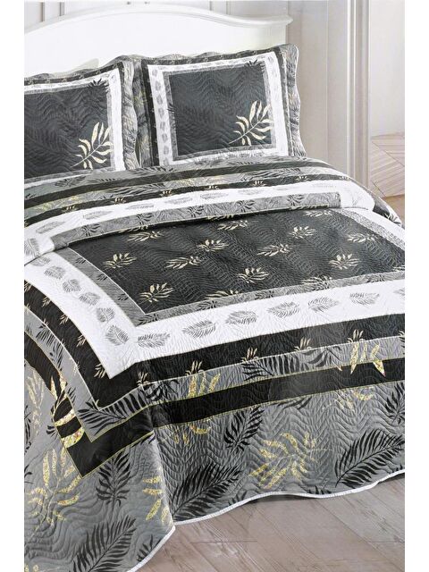 Çeyiz Diyarı Camelia Baskılı Kapitoneli Çift Kişilik Yatak Örtüsü - S000493233-23173