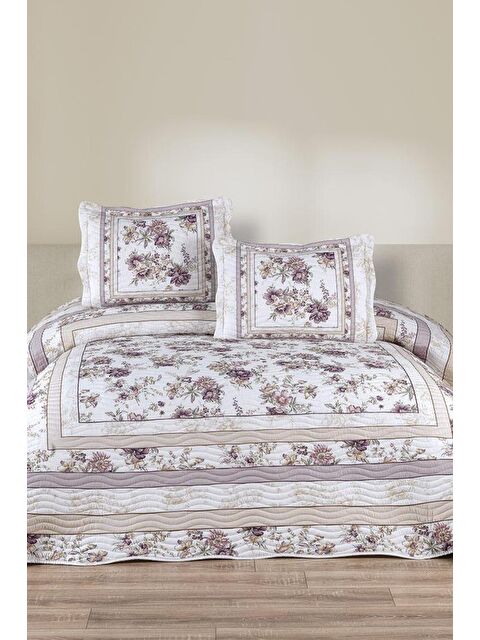 Çeyiz Diyarı Elora Baskılı Kapitoneli Çift Kişilik Yatak Örtüsü - S000493235-23173