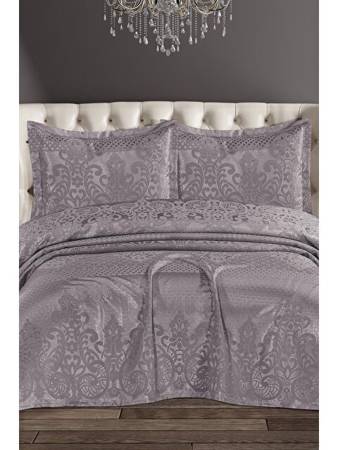 Çeyiz Diyarı Royal Şönil Çift Kişilik Yatak Örtüsü 240x260 cm Lila - S000493238-17878